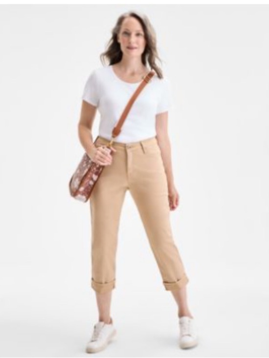 Style & Co. Pants - Women’s Curvy Capri in Light Khaki Minimalist Classic NWT
